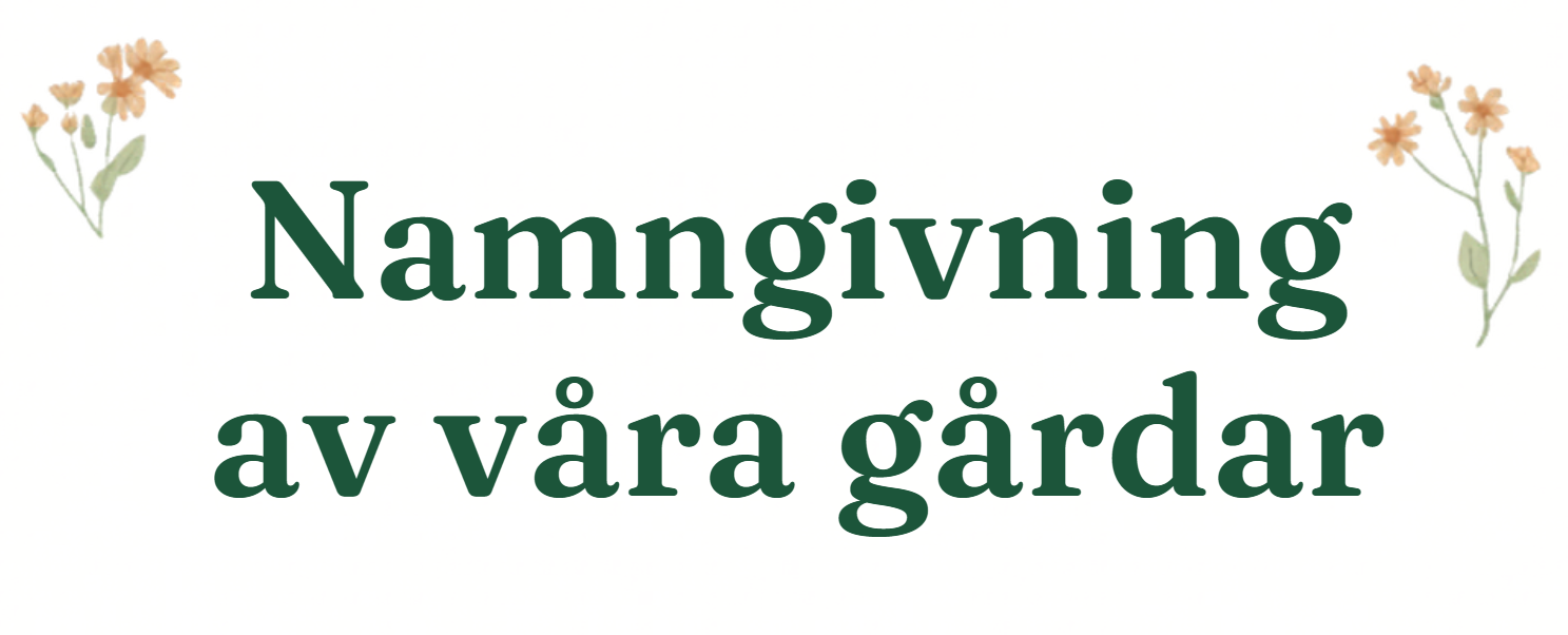 Bild till nyheten Val: Namngivning av våra gårdar