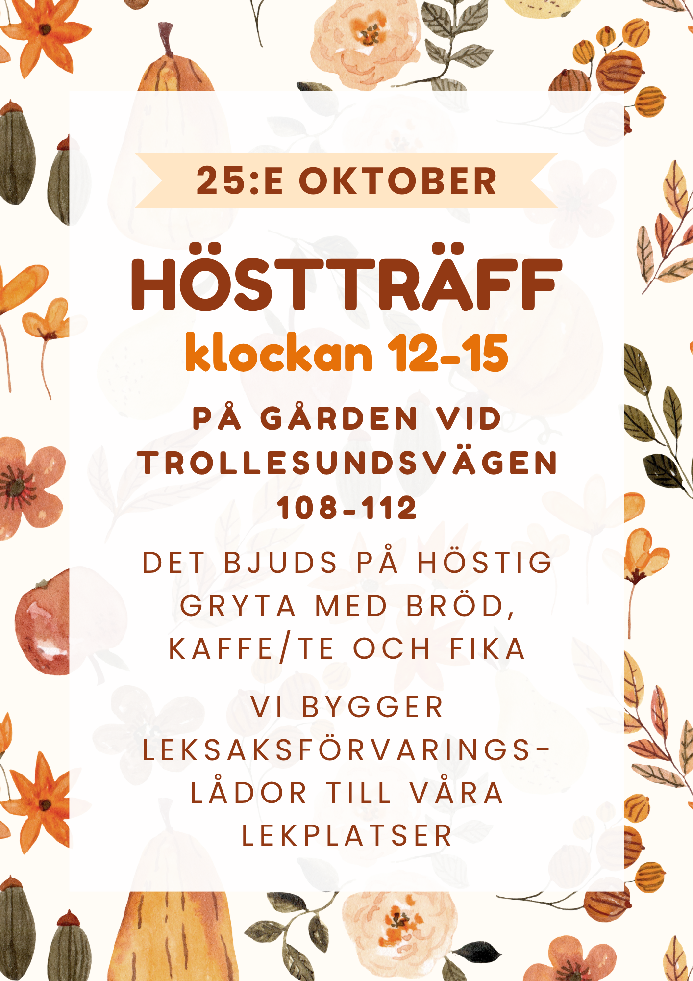 Bild till nyheten Välkommen på vår årliga höstträff 25/10